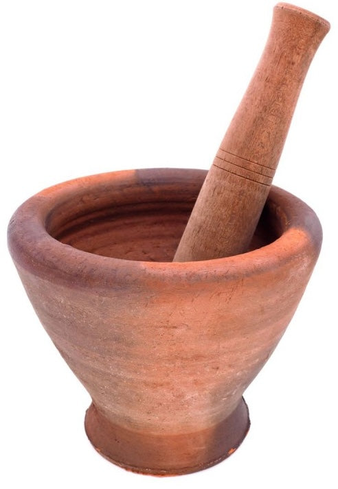 Mortar & Pestle Clay 9"