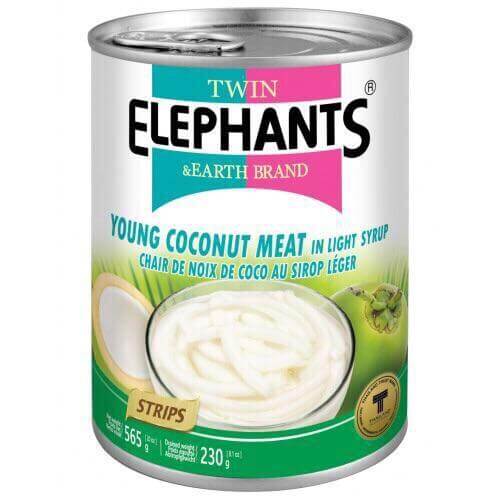 Twin Elephants and Earth Young Coconut Meat in Syrup