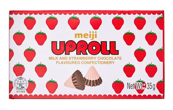 Meiji Uproll Strawberry Chocolate 35g
