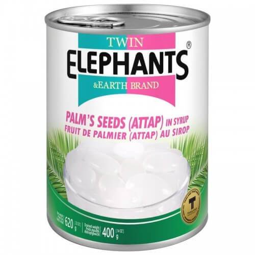 Twin Elephants and Earth Palm Seed Attap in Syrup